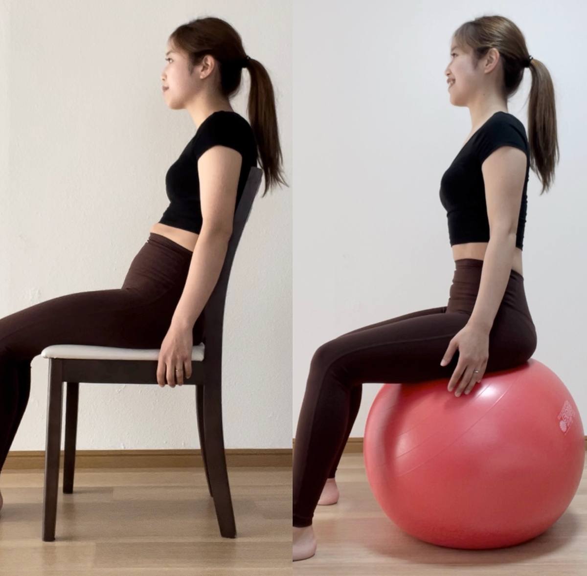 バランスボールで姿勢が変わる